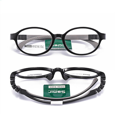 #ad Children#x27;s Oval Eyeglasses Silicone Full Rim Glasses Frames Kids for Boys Girls
