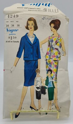 #ad Vintage Pattern Vogue Special Design # 4249 SZ 14 Bust 34 Hip 36 Cut USED