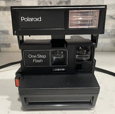 #ad Vintage Polaroid One Step Flash 600 Instant Film Camera with Strap Working