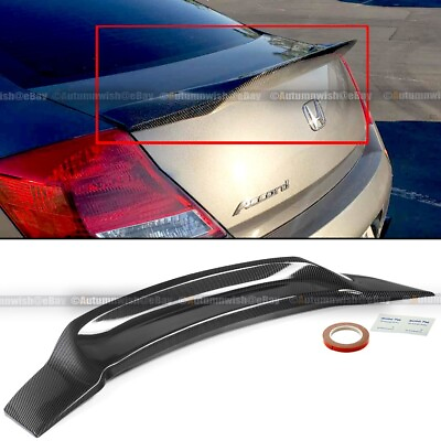 #ad For 08 12 Honda Accord Coupe DuckBill HighKick Carbon Look Trunk Wing Spoiler