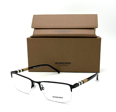 #ad BURBERRY BE1282 1001 Black Demo Lens 55mm Eyeglasses
