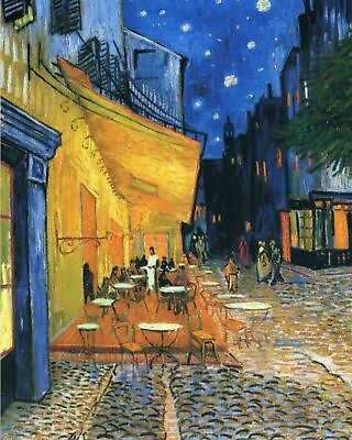 #ad Café Terrace at Night 1888 by Vincent Van Gogh art painting print
