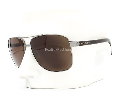 #ad Dolce Gabbana DG 2131 090 73 Aviator Sunglasses Gunmetal Brown Tortoise