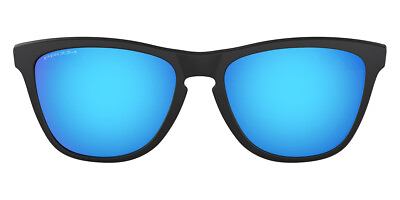 #ad Oakley Frogskins A Men#x27;s Sunglasses Matte Black Frame Prizm Sapphire Lens