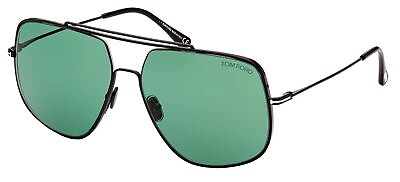 #ad Tom Ford LIAM FT 0927 Shiny Black Green 61 14 140 men Sunglasses