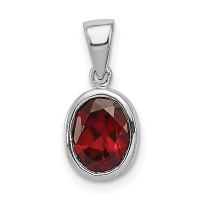 #ad Garnet Charm Pendant 10X6mm In 925 Sterling Silver 1.3Ct