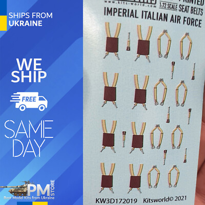 #ad Kits World KW3D172019 1 72 Seat Belts WWII Italian Fighters Fiat Macchi Reggiane