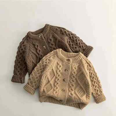 #ad Baby Knit Cardigan Infant Toddler Sweater Winter Spring Knitwear Clothes 12M 7Y
