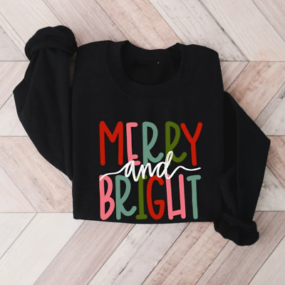 #ad Merry and Bright Sweatshirt Christmas Sweatshirt Family Christmas Sweatshirt