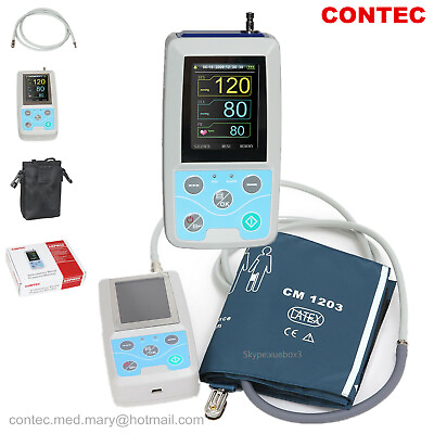 #ad CONTEC ABPM50 Ambulatory Blood Pressure Monitor 24h Automatic Machine3 CuffsUS