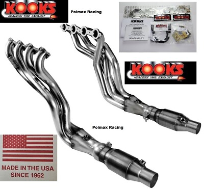 #ad 1 7 8#x27;#x27; x 3#x27;#x27; Kooks stainless steel long tube headers green catted mid pipes