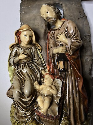 #ad Chrisdon Nativity Scene Wall Decor 3D Vintage