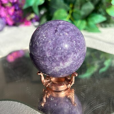 #ad Natural lepidolite Purple mica Ball Quartz Crystal Sphere Home Decor