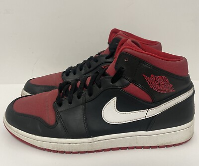 #ad Nike Air Jordan 1 Retro Mens Size 11 Black Athletic Shoes Sneakers 554724 020