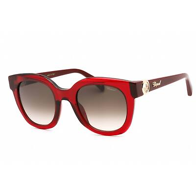 #ad Chopard Women#x27;s Sunglasses Transparent Dark Bordeaux Plastic Oval SCH335S 0954