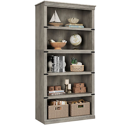 #ad Bookcase Farmhouse Book Shelf With Storage Open Display Bookshelves Home Decor