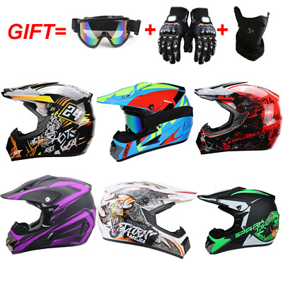 #ad Off Road Dirt Bike ATV Motorcycle Helmet Racing Motocross Helmet3PC Free gift