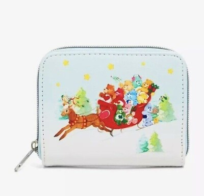 #ad Loungefly Care Bears Wallet Christmas Holiday Sleigh Characters Zip Around