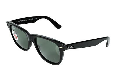 #ad Ray Ban 276286 Original Wayfarer Square Sunglasses Black Green Polarized 54 mm