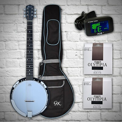#ad Banjo 6 Strings Thicker Bag Tuner 2 Sets Strings Free Shipped USA