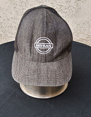 #ad Nissan Snapback Trucker Hat Baseball Cap Gray with black Mesh Back Adjustable