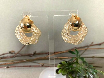 #ad Women#x27;s Gold Braided Fashion Jewelry Stud Earrings