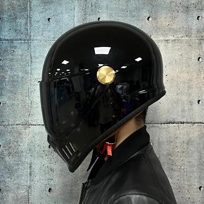#ad Unisex Retro Motorcycle Helmet Racing Full Face DOT Approved Motocross Helmets