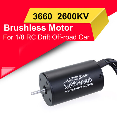 #ad 3660 2600KV Brushless Sensorless Waterproof Motor 3.175mm Fr 1 8 RC Off road Car