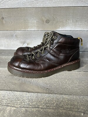 #ad Doc Dr. Martens US Mens Sz 12 AirWair Boots Brown Leather 8287 Made England VTG