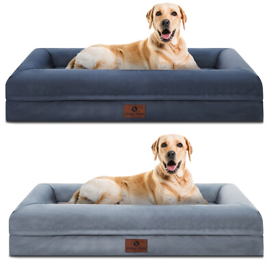 #ad Large X Large Dog Bed Orthopedic Foam Pet Mattress 36x27 42x30 w Bolster amp; Cover