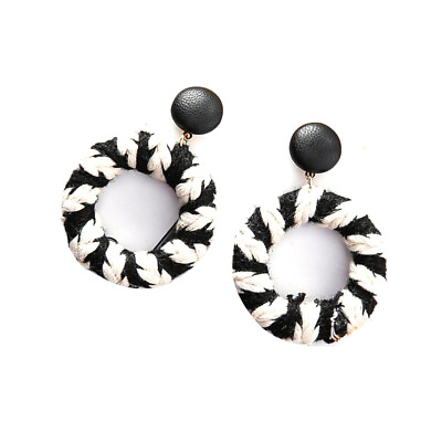#ad Geometric Statement Earrings Round Ear Studs Exaggerated Round Earrings