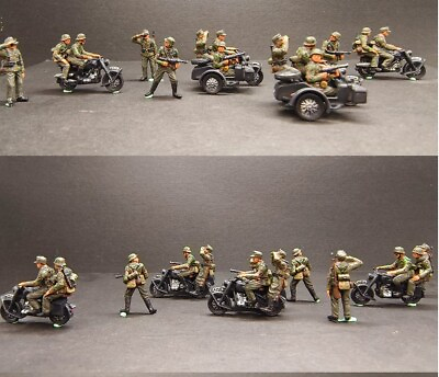 #ad 6121 1 72 German Motorized Unit camouflage uniform 4 motorcycles 14 men set