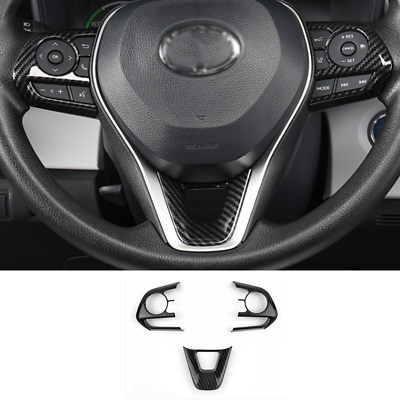 #ad Carbon fiber internal Steering Wheel Trim 3pcs For Toyota Corolla 2019 2024