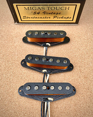 #ad Vintage #x27;54 Fender Stratocaster Hand Wound Pickup Set by Migas Touch Left Hand