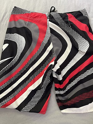 #ad MENS O’ Neill Black amp; Red Print Boardshorts Size 36 Swim Shorts