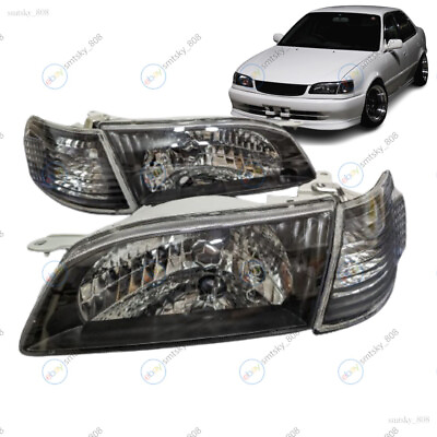 #ad Pair JDM Black Headlight Corner Light Fit For Toyota Corolla AE110 AE111 JDM 199