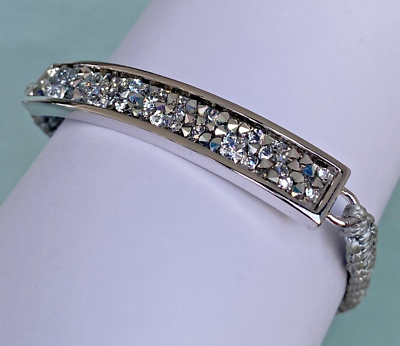 #ad Thomas Rath rhodium plated slider bracelet with crystal fine rock from Swarovski