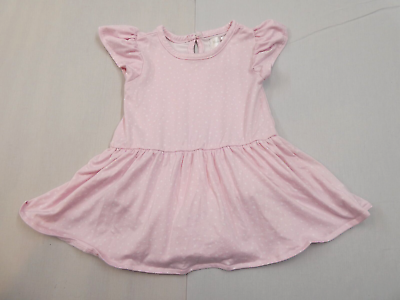 #ad Nannette Toddler Girls One Piece Dress Short Ruffle Sleeve Pink Polka Dot 12M