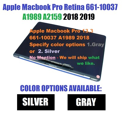 #ad Apple MacBook Pro A1989 Retina Screen Assembly EMC 3214 Grey