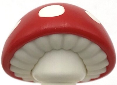 #ad Lego New Red Minifigure Headgear Hat Mushroom w Hole on Top White Spots Part