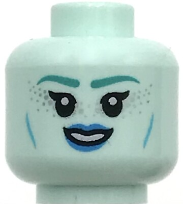 #ad Lego New Light Aqua Minifigure Head Dual Sided Alien Female Monster Piece