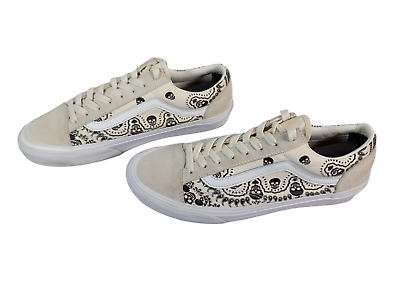 #ad Vans Day of the Dead Skull Lace Up Shoes White Black Mens Size 8.5 Womens 10