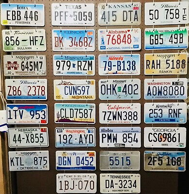 #ad Large lot colorful of 30 old license plates bulk many states low shipping