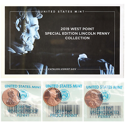 #ad 2019 W W W Lincoln Shield Cent Year Set Proof Reverse Proof amp; BU US 3 Coins OGP