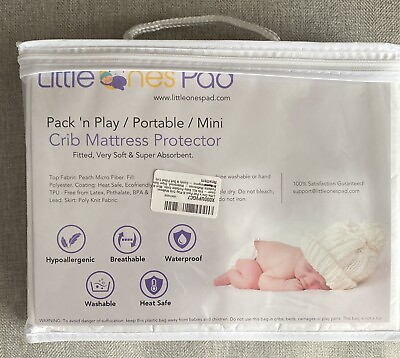 #ad Little One#x27;s Pad Pack N Play Crib Mattress Cover Fits All Baby Portable Cribs