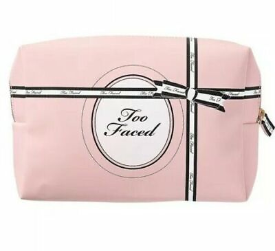 #ad Too Faced Makeup Cosmetic Bag Pink amp; Black New