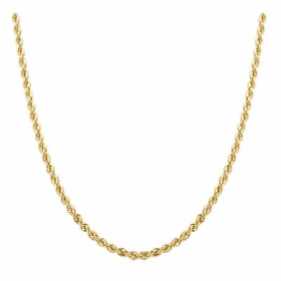 #ad 10K Solid Yellow Gold Necklace Gold Rope Chain 1.5MM 16quot; 18quot; 20quot; 22quot; 24quot; 30quot; 32quot;