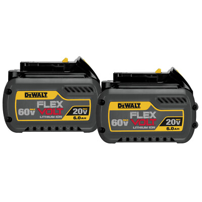#ad DEWALT DCB6062 2 Pack 20V 60V MAX FLEXVOLT 6 Ah Lithium Ion Battery New