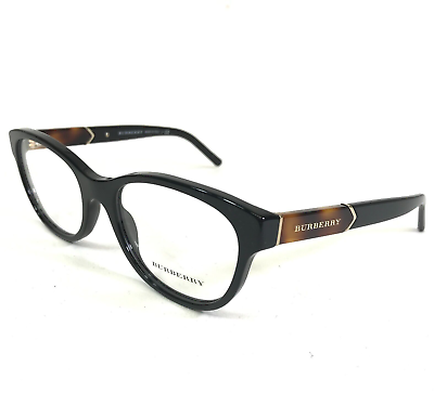#ad Burberry Eyeglasses Frames B 2151 3001 Black Tortoise Round Cat Eye 52 18 140