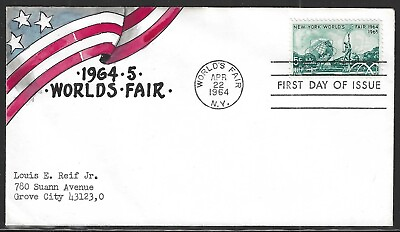#ad U.S. Scott #1244 N.Y. World#x27;s Fair F.D.C. H.R. Maul Hand Painted Cachet